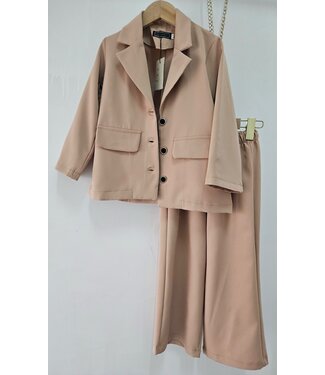 Blazer & Flared Pantalon - Camel