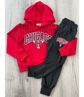Chicago Joggingset - Rood/Zwart