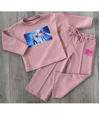 K-Pop Demon Hunters Flared Set Roze