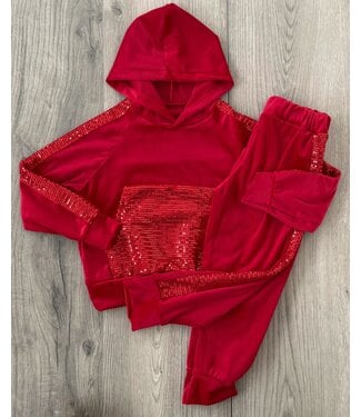 Velvet & Glitter Set - Rood