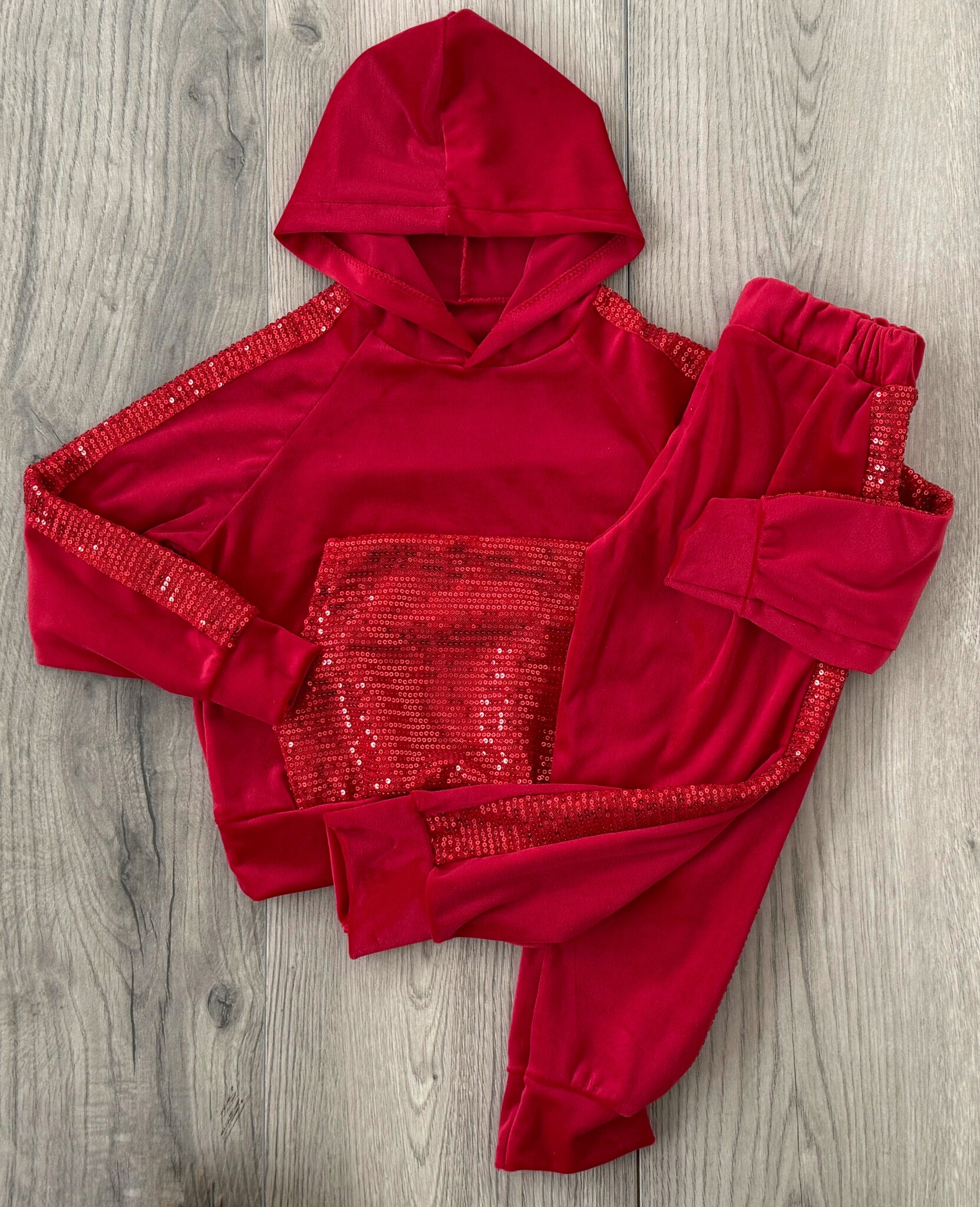 Velvet & Glitter Set - Rood