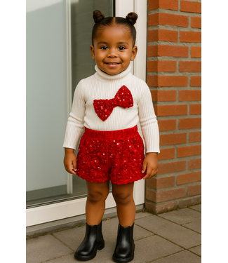 Glitter & Bow Set - Rood