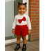 Glitter & Bow Set - Rood