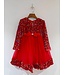 Glitter Jurkje met strik - Rood Glitter Jurkje met strik - Rood
