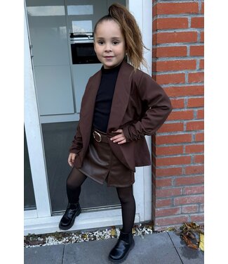 Leatherlook broekrokje - Marron