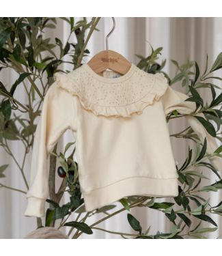 Dirkje  Sweater Met Grote Kraag - Off White