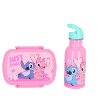 Stitch 2-delige Lunchset - Roze (Verzenddatum 4 nov)