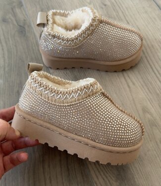 Sparkle Furry sliders - Beige (Verzenddatum 14 nov)