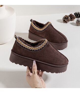 Furry sliders - Marron