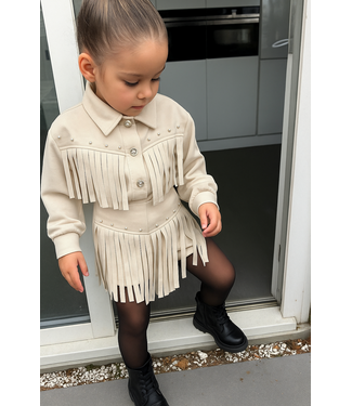 Fringe Jacket Set  - Beige