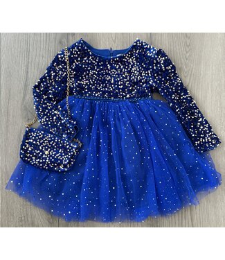 Glitter Tule Jurkje(met tasje) - Blauw