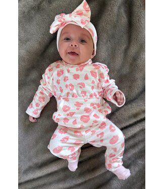 Velvet leopard 3-delige set  - Licht Roze
