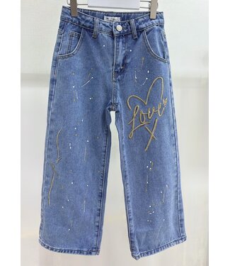 Denim Jeans Blauw - LOVE  (Verzenddatum 10 nov)