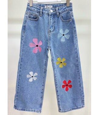 Denim Jeans Blauw - Colour Flowers  (Verzenddatum 10 nov)