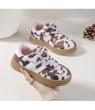 Cow Printed Stripe sneakers met klittenband (Verzenddatum 10 nov)