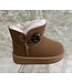 Button Fur Boots - Camel