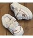 Furry Soft & Pompon Sliders - Beige