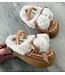 Furry Soft & Pompon Sliders - Camel