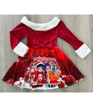 Draakjes en Boefjes K-Pop Kerstjurk - Rood (Verzenddatum 24 nov)
