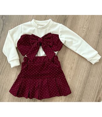 Bow & Sparkle Skirt Set - Bordeaux