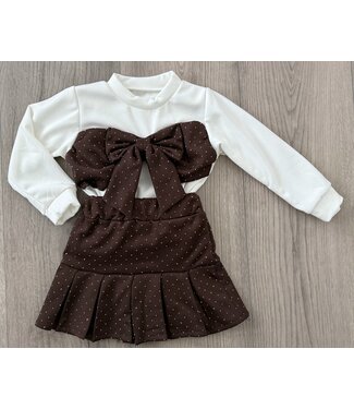 Bow & Sparkle Skirt Set - Marron