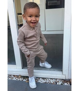 Dirkje  Polo Sweater - Faded Brown (Zonder broek)