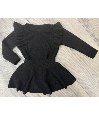 Draakjes en Boefjes Sparkle frou frou longsleeve - Zwart