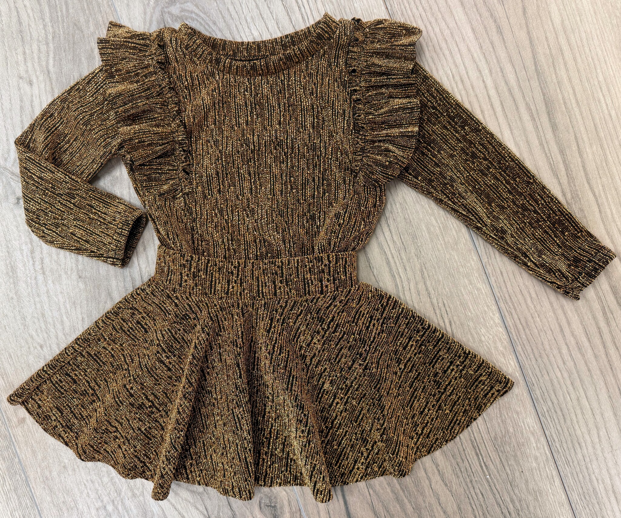 Sparkle frou frou longsleeve - Goud (Verzenddatum 15 dec)
