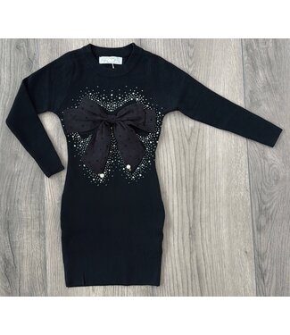 Dress with a bow - Zwart
