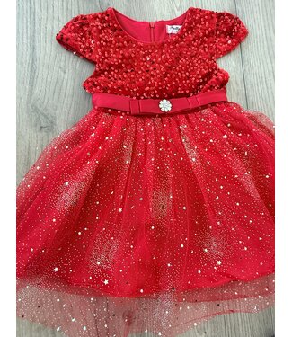 Sparkle & Glitter Dress - Rood