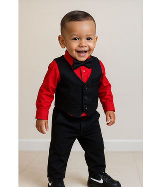 Boys Set (4-delig) - Zwart/Rood