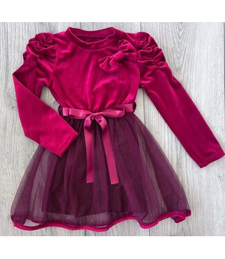 Christmas velvet dress - Rood