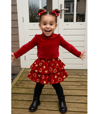 Velvet Hartjes Set (Mét haarelastiekjes)