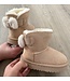Bow & Fur Boots - Beige
