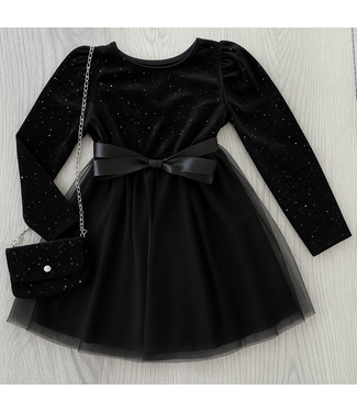 Spark Dress (Met Tasje) - Zwart