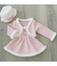Kerstjurk met jasje & fluffy hoedje met strik - Roze