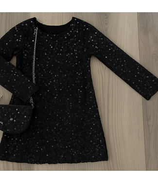 Glitter Jurkje met tasje - Zwart