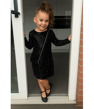 Glitter Jurkje met tasje - Zwart