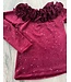 Velvet Sprinkle Top Met Ruches - Bordeaux