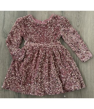 Glitter jurkje - Oud Roze