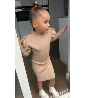 Ruffle dress - Camel
