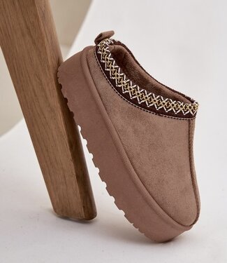 Furry sliders - Marron