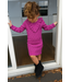V dress - Fuschia