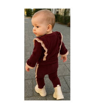 Corduroy Ruffle Set  - Bordeaux