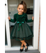 Christmas velvet dress - DK. Groen