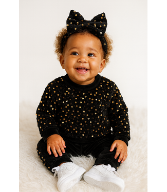 Glitter Comfy Set - Zwart/Goud