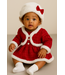 Kerstjurk met jasje & fluffy hoedje met strik - Rood