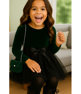 Sprinkle Sparkle Dress (Met Tasje) - Groen