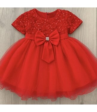 Paillet & Tule Jurk - Rood