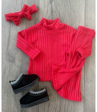 3-delige flared set - Rouge